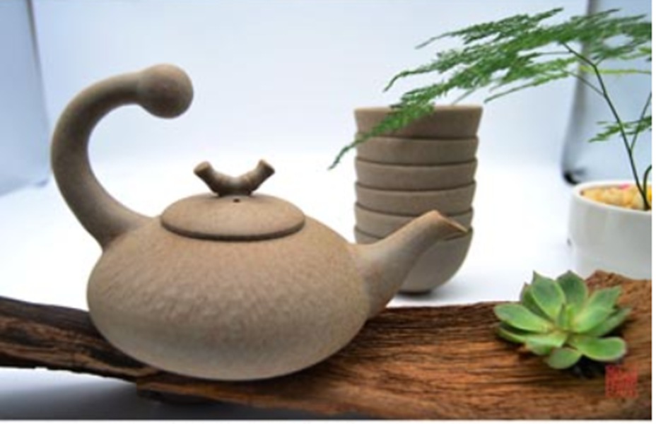 定瓷茶器：原礦粗瓷一枝獨秀套裝，精美跳刀紋裝飾，更顯與眾不同